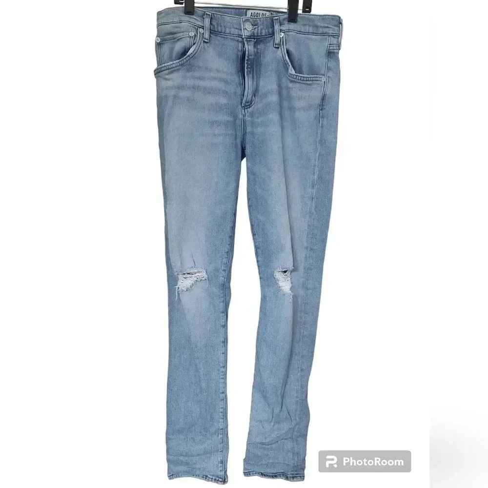 AGoldE mid rise distressed skinny jeans, size 31